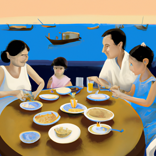 7. משפחה נהנית מארוחה תאילנדית מפנקת במסעדה על חוף הים
